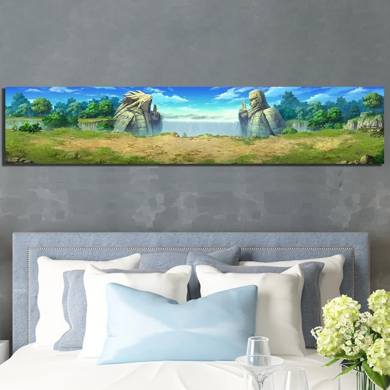 

1 Piece NARUTO Final Valley Landscape Anime Poster Game Art Canvas Paintings for Home Decor