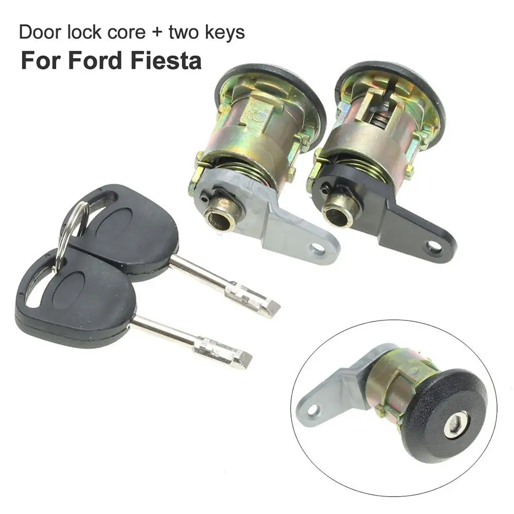 

2Pcs Replacement Front Door Lock Cylinders with 2 Keys for Ford KA Fiesta 95-02 Car door lock cylinder assembly with 2 key