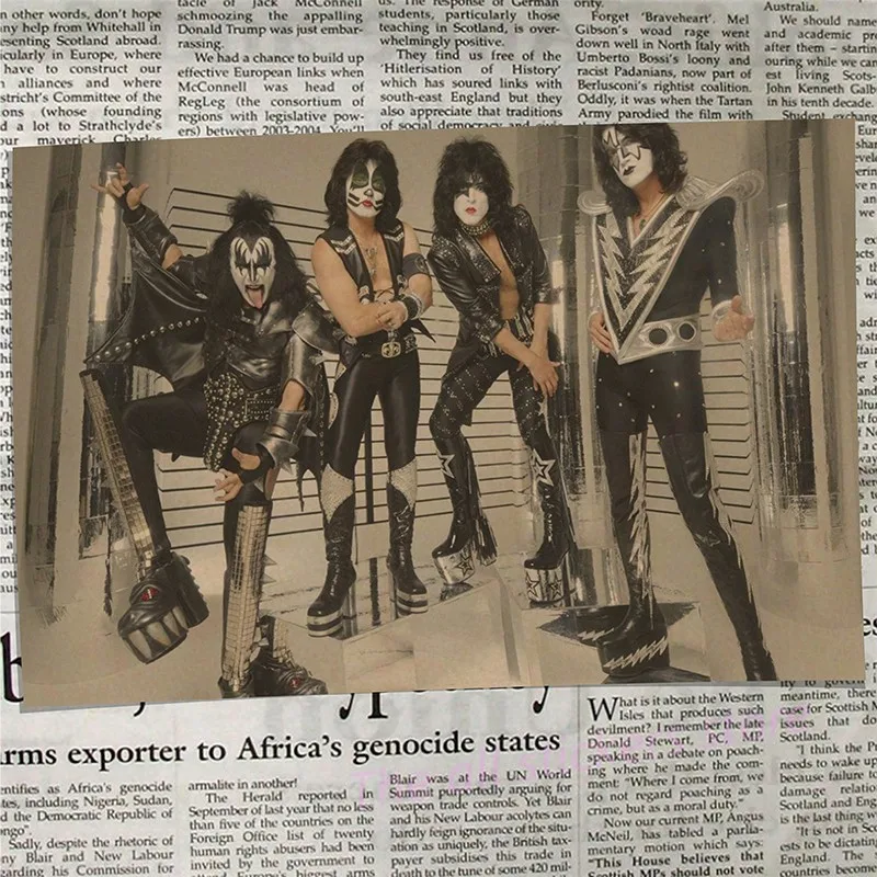 ВИНТАЖНЫЙ ПЛАКАТ Kiss band крафт ретро Европейская и американская музыкальная команда звезда классическая декоративная живопись Ретро плакат/6026 - Цвет: 10