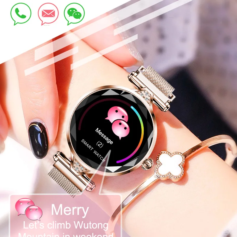 H1 Luxury Smart Watch Women Waterproof Ladies fashion Smartwatch Heart Rate Fitness Tracker for Android IOS Phone Smartwatch