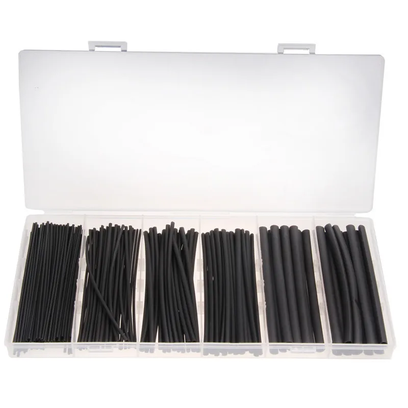 Black Multiple Specifications Insulated Wrap Wire Cable Sleeve Kit