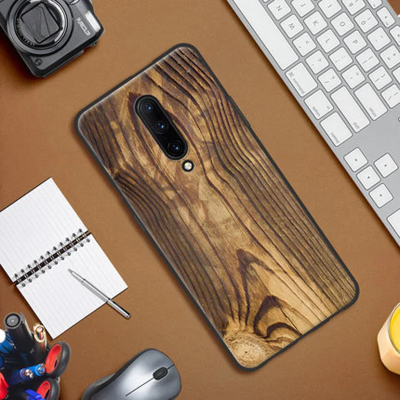 Силиконовый бампер для Oneplus 7 pro чехол 7pro мягкий ТПУ дерево камень стиль задняя