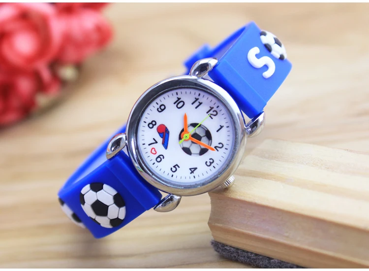 20 pcs 3D Cartoon Fashion Silicone Football Kids Watch Children Girls Boys Students Quartz Wristwatches Relogio Kol Saati Clock 6