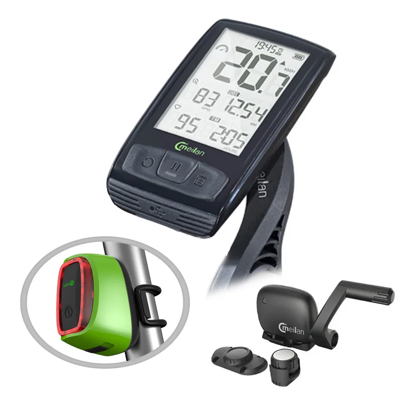 

meilan M4 Bicycle computer Wireless Speedometer Bike m4 +meilan X6 taillight