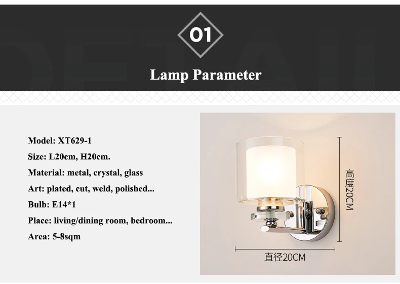 Современный, хромированный, металлический светодиодный настенный светильник s стеклянный кристалл для спальни светодиодный настенный светильник для гостиной светодиодный настенный светильник настенное бра для коридора