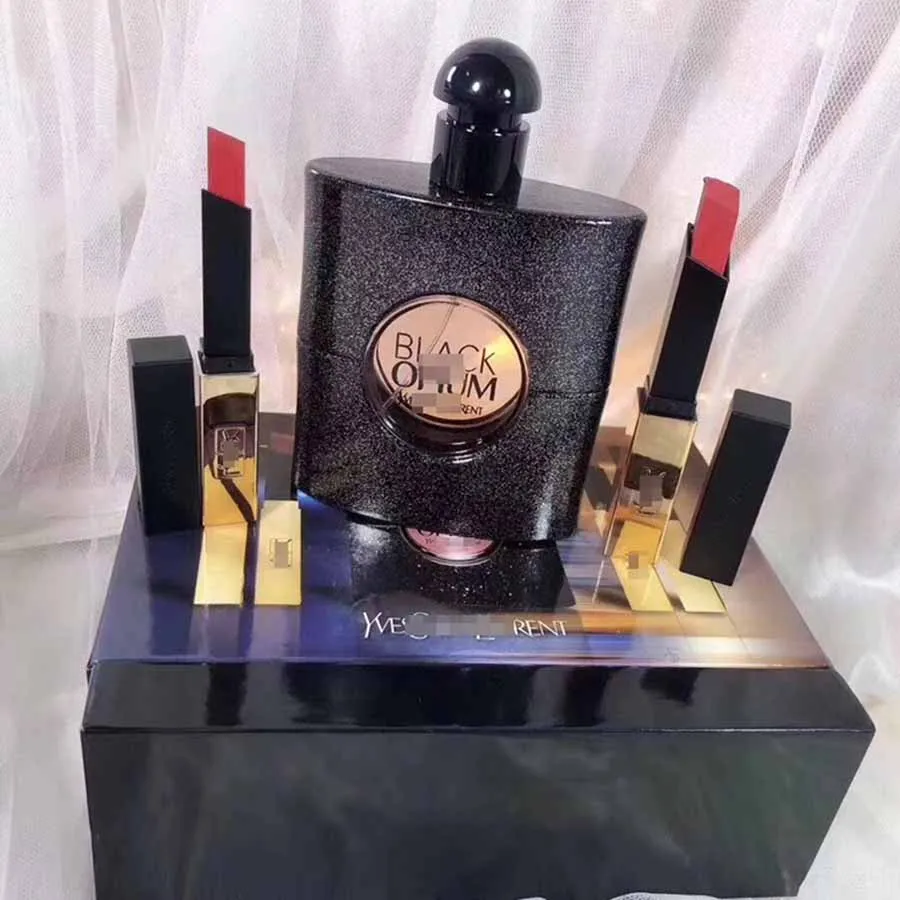 

YesSantLurent 1:1 Copy 90ml Brand Perfume +Lipstick21+Lip23 Original Parfum Liquid Antiperspirant Natural Lady For Student Gift