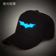 Мода лето Марка Бэтмен бейсболка шляпа для мужчин и для женщин свободного покроя кости Хип-Хоп snapback шапки шляпы Бесплатная доставка светятся в темноте
