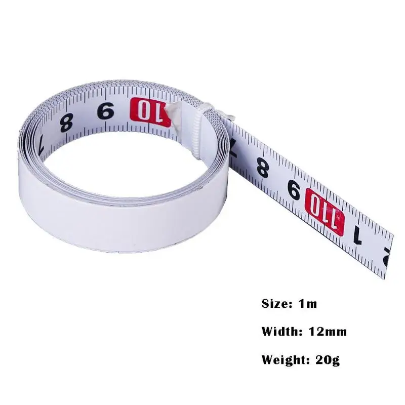 R2L White 1m Stainless Steel Miter Track Tape Measure Self Adhesive Metric Scale Ruler Rust-Proof Durable And Wear-Resistan Ruler - Цвет: R2L White