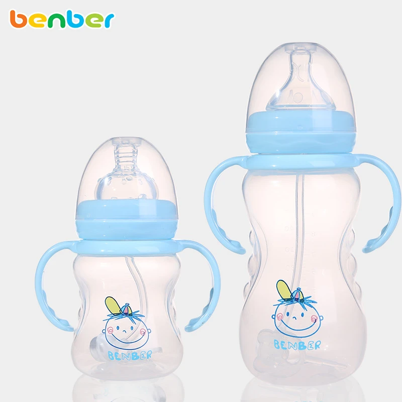 160 Ml Pp Large Bebe Biberon Avec Poignee De Paille Bebe Tasse Enfants Apprendre Potable Infantile Lait D Alimentation Mamelon Bouteille Aliexpress