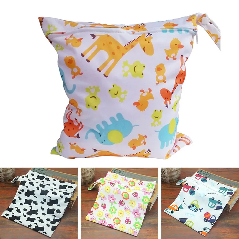 

Baby Useful Waterproof Diaper Bag Reusable Zipper Baby Cloth Diaper Wet Dry Nappy Bag Swimer Tote Organizador Mothers Bags