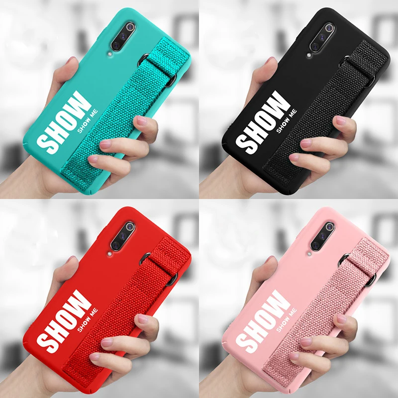 Case For Xiaomi Mi 9 SE 8 Lite Pro 6 6X A2 5X A1 Max 2 3 Mix 2S 3 Mi9 9SE Case Soft Silicone Matte Back Cover Hand Strap Case