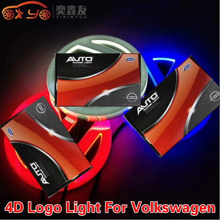 

YIXINYOU 4D Car Emblem light for VW Golf 6 tiguan bora CC scirocco Magotan Badge Sticker LED light 4D logo light Emblems led