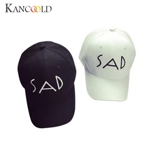 Унисекс хлопчатобумажные вышитые буквы SAD бейсбольная Кепка Snapback Кепка s Bone шляпа потертые носить стиль SunHat Dec13