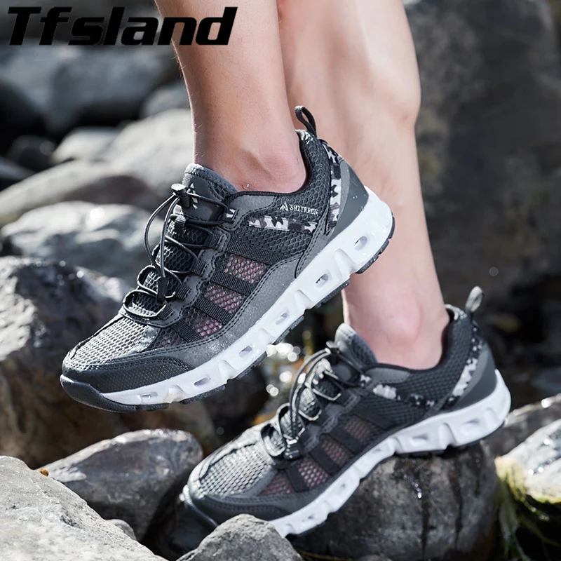 خفيفة الوزن عشاق رياضة الرجال الشاطئ في الهواء الطلق أحذية النساء أحذية الصيف الرحلات المنبع المشي المياه سريعة تجفيف أكوا أحذية