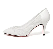 BC Damenschuhe Spitze/Wolle/Kalb Haar Stiletto Heels/Spitz Pumpen/Heels Party & Abend/Kleid Schwarz/Weiß