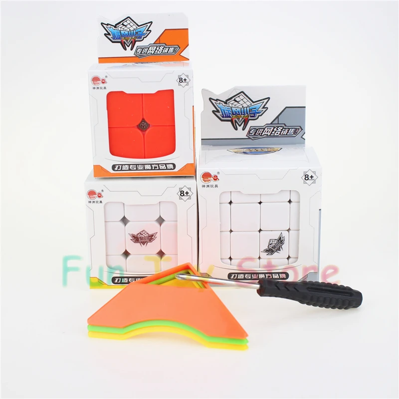 Günstige Cyclone Jungen 2x2 3x3 4x4 1 Set 3 stücke Magic Cube Puzzle Cube geschwindigkeit Cubo Quadrat Puzzle Keine Aufkleber Geschenk Pädagogisches Spielzeug für Kinder