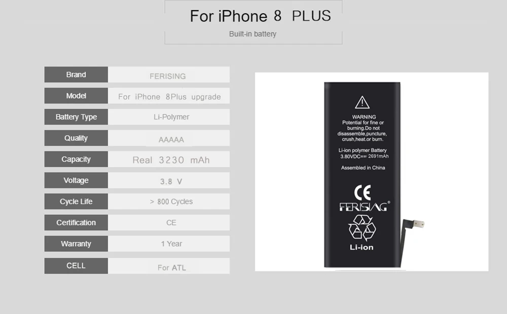2200 мАч/3500 мАч батарея для iPhone 6 6s Plus FERISING Высокая емкость Телефона полимерная внутренняя батарея сменные батареи 6plus