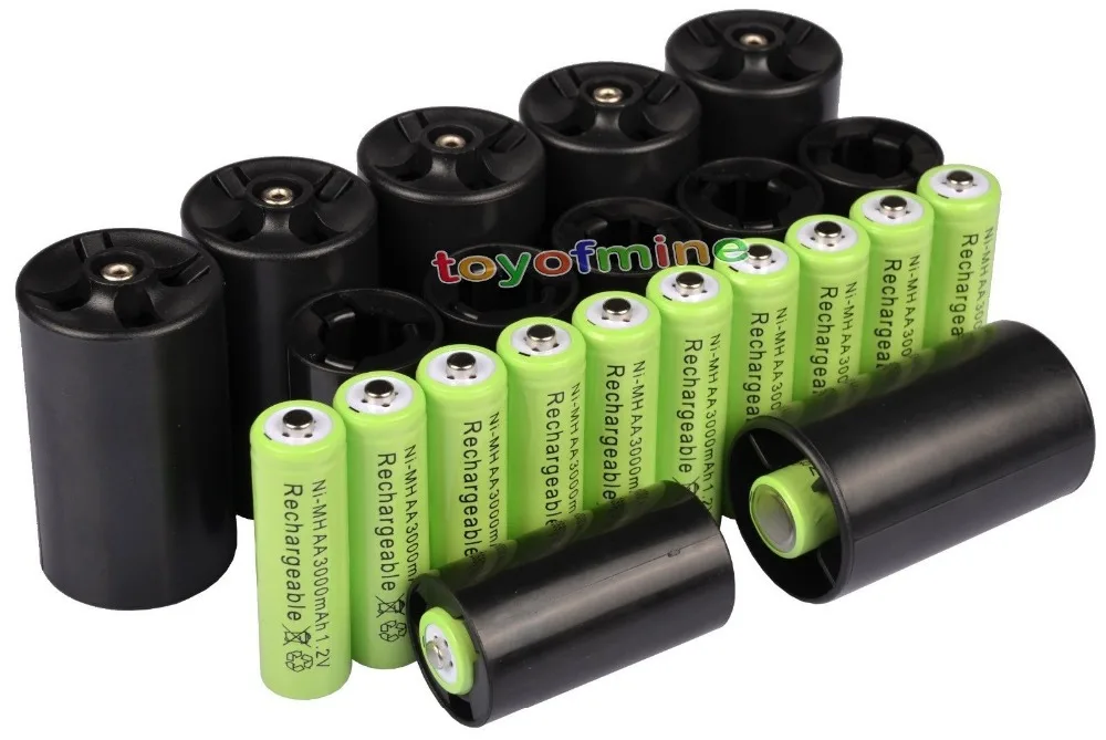 12x AA 3000mAh Ni-MH аккумуляторная батарея+ 6C/6D батарея адаптер конвертер желтый/синий/зеленый/фиолетовый