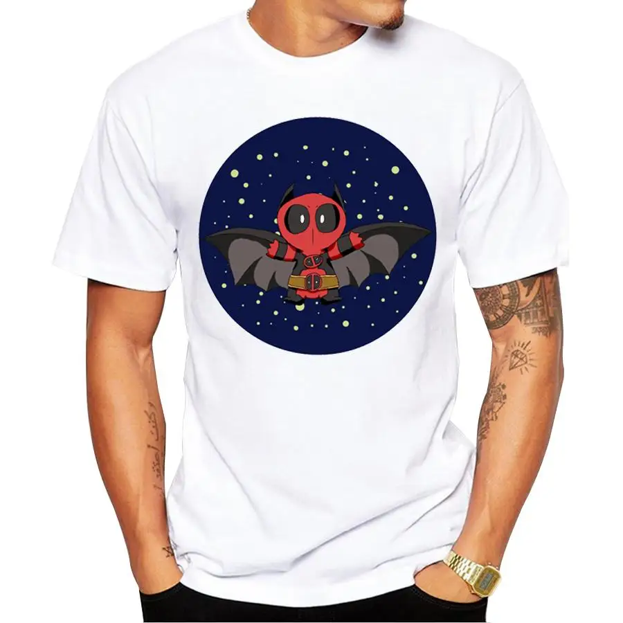 2018 Newest Men's Deadpool T shirt Fashion Punk Pug/ Fish/ Bat Printed Men T-Shirts Porco Rosso Design Funny tops tee | Мужская