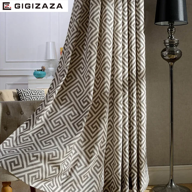 Convolution print poly cotton blend window curtains high quality ...