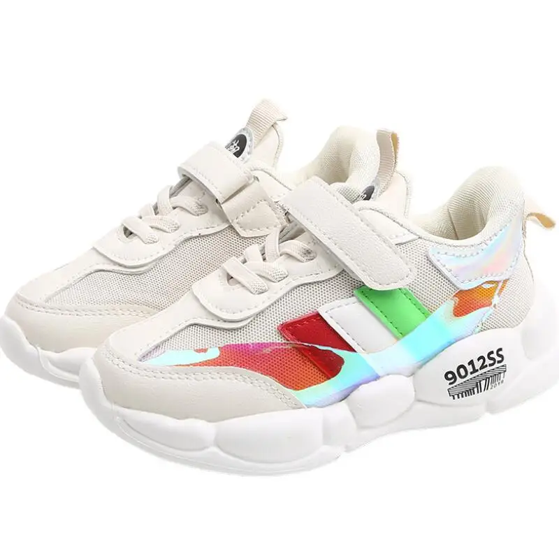 

SKHEK New Children Girls Running Shoes Boys Girls Sneakers Kids Hook Loop Jogging Shoes Non-Slip Sport Trainers Girls Boy