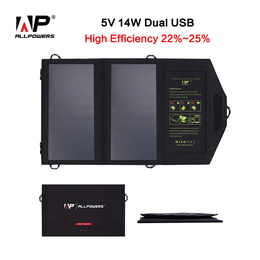 Buy ALLPOWERS 5V 14W Portable Foldable Solar Panel
