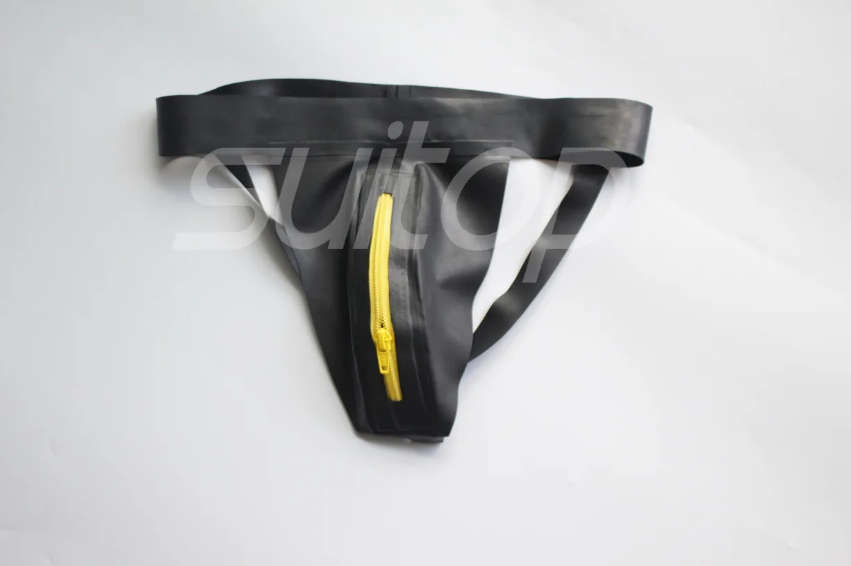 Suitop latex rubber fetish jockstrap latex Exotic briefs for men's