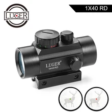 LUGER 1x40 Red Green Dot Sight Rifle Scope 11mm and 20mm Rail Hunting Optics Holographic Red Dot Sight Tactical Scope For Gun LUGER 1x40 Red Green Dot Sight Rifle Scope 11mm and 20mm Rail Hunting Optics Holographic Red Dot Sight Tactical Scope For Gun