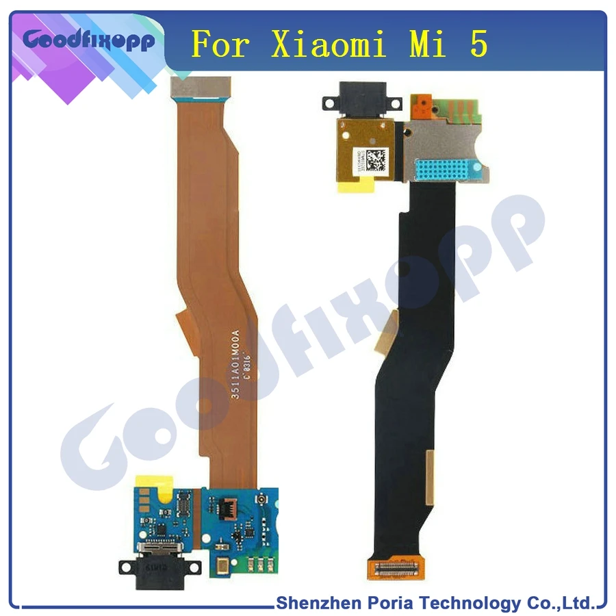 XM0008 For Xiaomi Mi5 Mi 5 Dock Connector USB Charger + Microphone Module Flex Cable Charging Port Replacement Parts QC & Tested