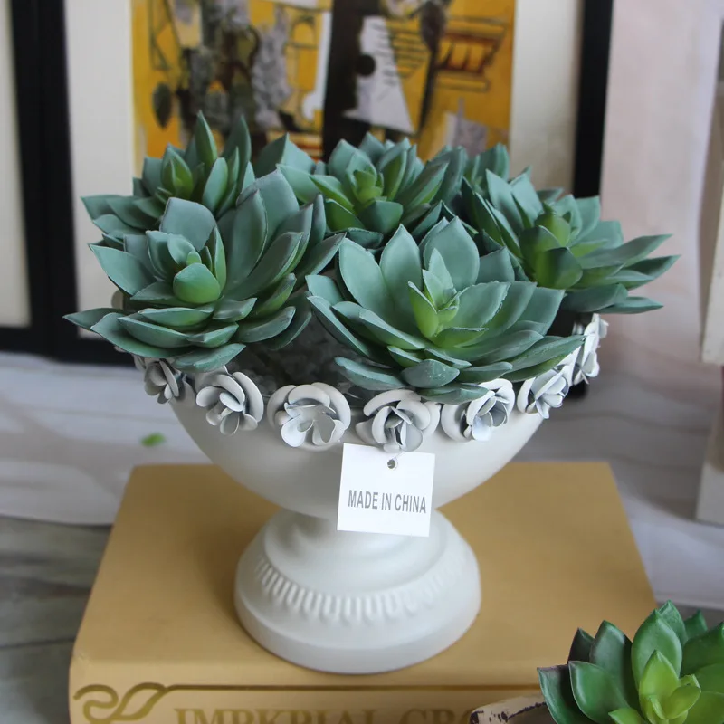 

Artificial Succulent Sharp Corners Snow Lotus Floral Foliage Plant Micro-landscape Fake Flowers Home Shop Decor