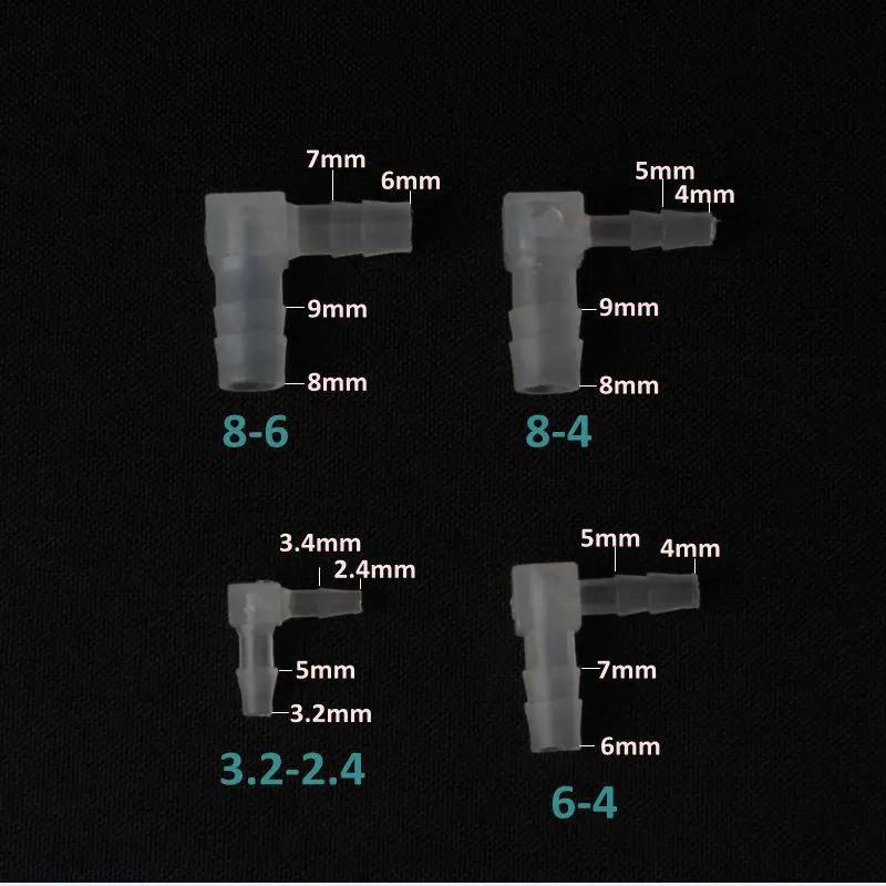 8 шт. NuoNuoWell редукционный 2 мм~ 14 мм мягкий шланг локоть соединитель водяной насос силикагель труба Соединительный воздушный насос аквариумные принадлежности