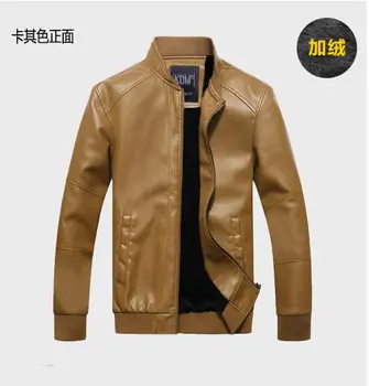 

Spring New Men's Coat Locomotive Leather Jacket Thickening Fur Outerwear Slim Winter Leather garments Jacket Brown Black M-4XL.