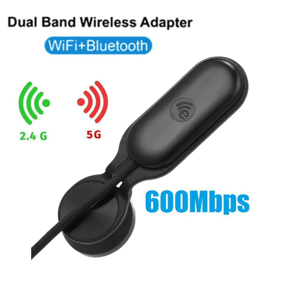 

Driver -Free Dual Band Wireless USB Wifi Adapter Network Card 5G/2.4G USB WIFI+Bluetooth 4.2 600Mbps For Windows