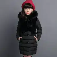 2019 New Fur Hooded Kids Winter Coat Girls Jacket Fashion Warm Coats Girls Winter Coat 4-12 Years Parka Children Outerwear