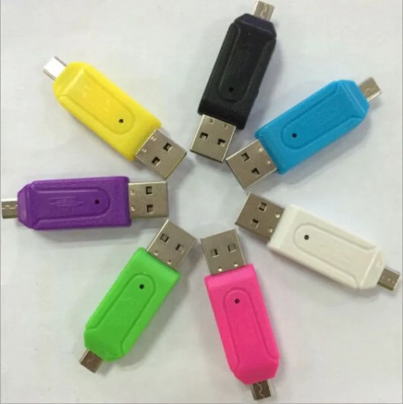 Практичный Специальное предложение 2 в 1 USB OTG картридер Универсальный Micro USB OTG TF/SD Card Reader