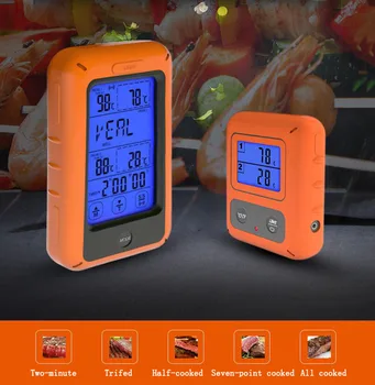 

Wireless Touch Screen Food Double Fork Thermometer Barbecue Kitchen With Alarm And Dual Channel Electronic Digital Thermometer
