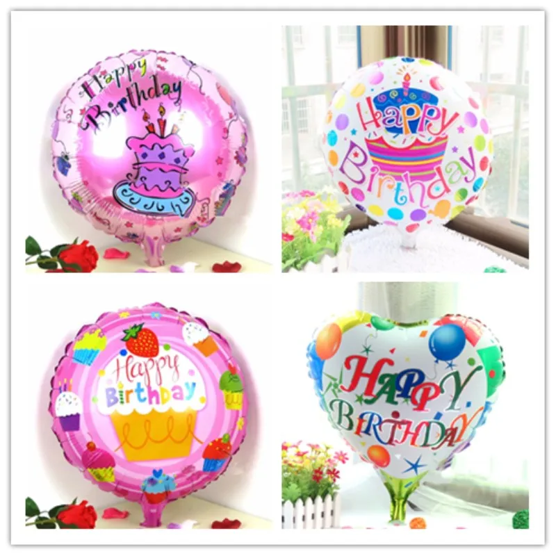 

4pcs/lot birthday party decorations kids 18 inches globos happy birthday decoration foil balloons helium heart Balloon supplies