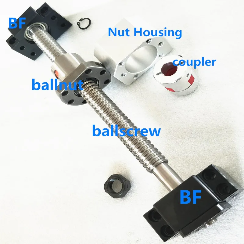 

3sets 16mm screw Lead=5mm BallScrew SFU1605 Rolled Ball screw RM1605 with single Ballnut + BK/BF12 end support DSG16H+coupler