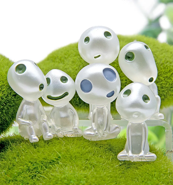 

6pcs/lot Toys Cute Luminous Dolls Tree Elves Miyazaki Cartoon Princess Mononoke Action Figure Toy Children Xmas Gifts