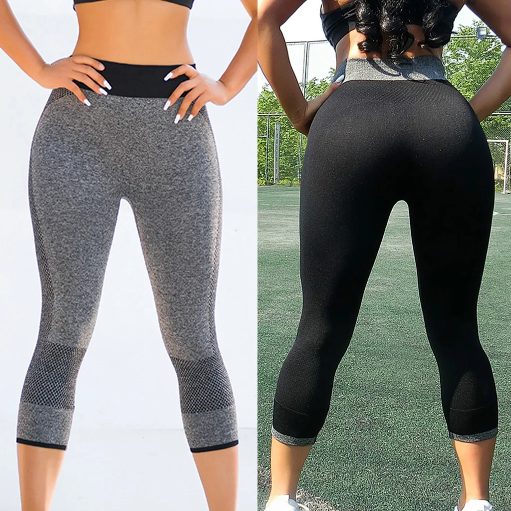 

Pantalon Verano Calca De Moletom Feminina 2019 Women's Breathable Mesh Stitching Hip Pants Sports Cropped Trousers Z4