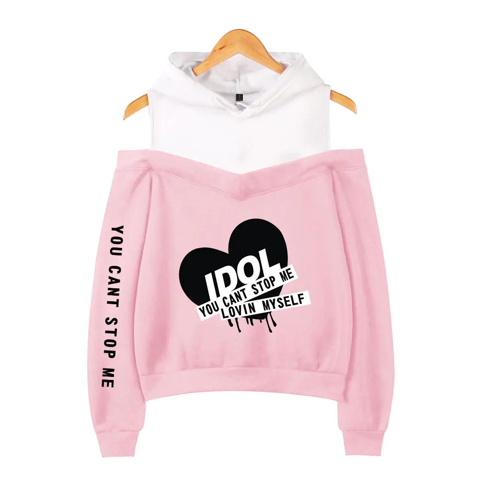 New Arrival Bangtan Boys Hoodies Fashion Casual Pertty Women's Off-shoulder Sweatshirt Bangtan Boys Pullover Hoodie