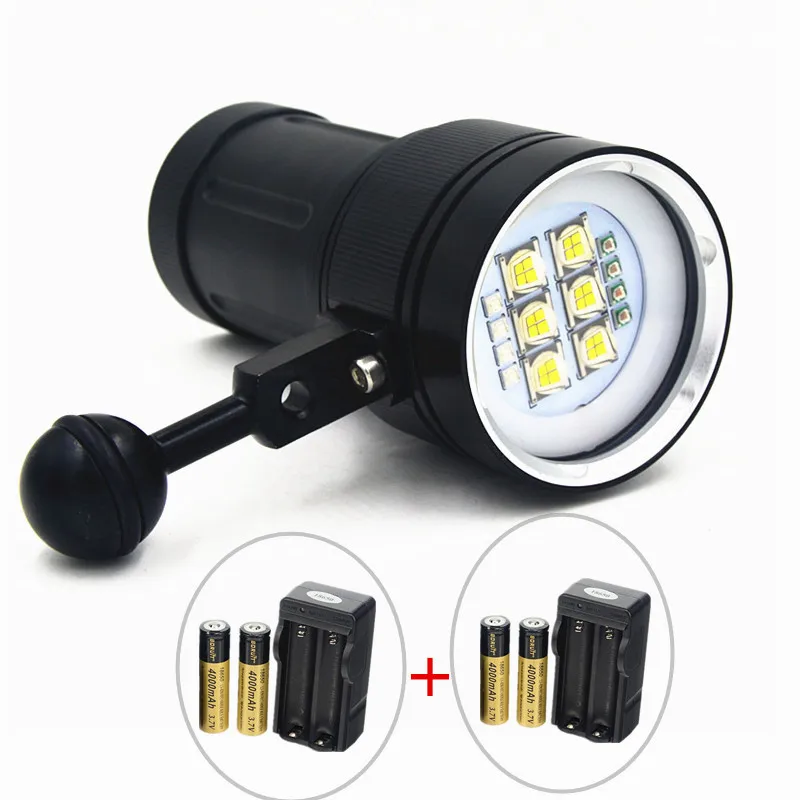 

New LED Diving Torch Underwater Video 18650 Flashlight Dive Torch light lamp For Diving with Battery