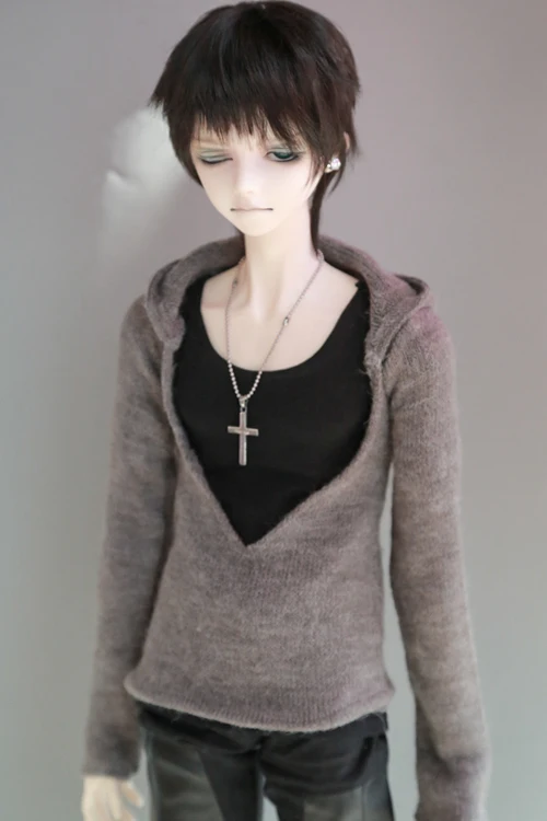 Модная толстовка с V-образным вырезом + черный жилет для BJD 1/4 MSD 1/3 SD17 Одежда кукол