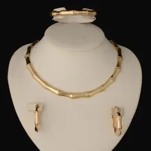 2016 HOT dubai Gold Plated Filled Women Party Jewelry Set Women Wedding Necklace Bracelet Earring Ring African Beads Jewelry Set