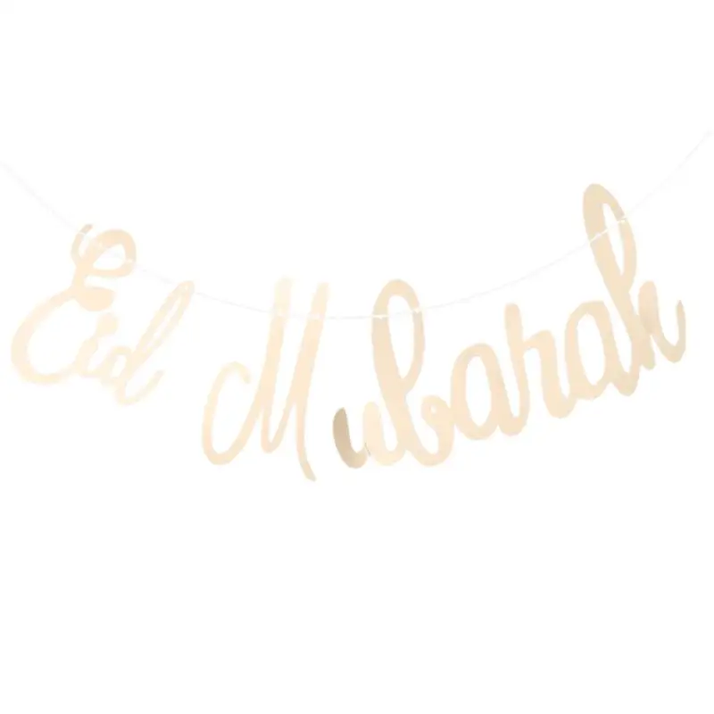 

3M EID MUBARAK Golden Islamic Eid Hanging Garland Lahuala Flag Letter Banner for Party Decoration Celebration