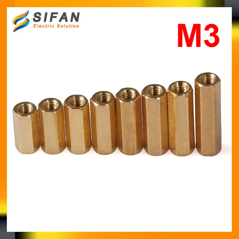 M3 Female To Female Brass Hex Standoff Spacer Double pass Columnin