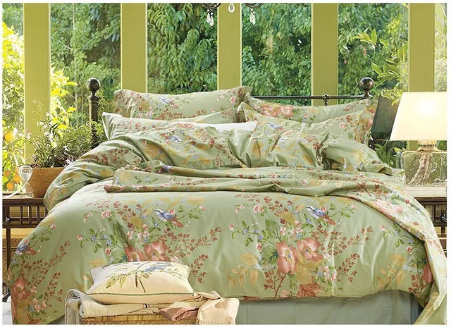 luxury green floral bedding set 100 egyptian cotton sheets quilt floral cotton sheets