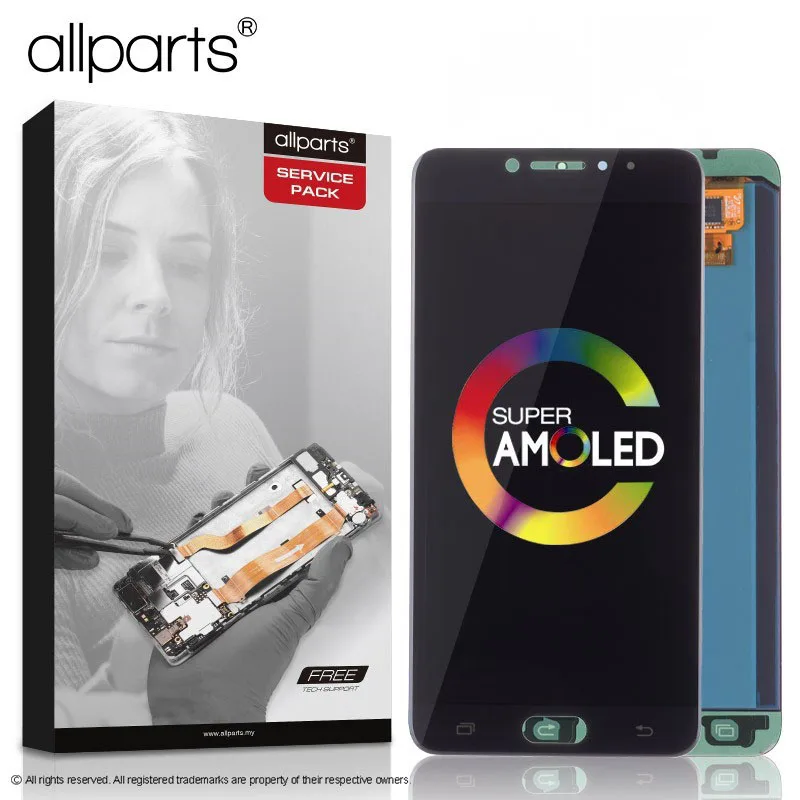 5 7 &quotоригинал испытания Super AMOLED дисплей для Samsung Galaxy C7 PRO Сенсорный экран планшета