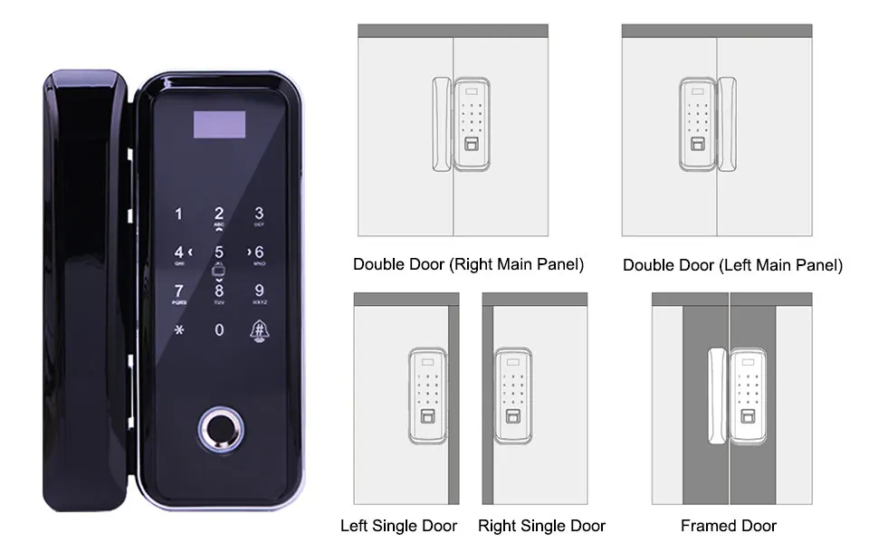 Цифровой Дверной Замок стеклянный дверной замок Электрический с сенсорной клавиатурой отпечатков пальцев смарт-карта пульт