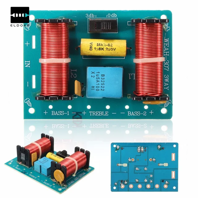 Treble Bass 3 Way Frequency Divider Speaker Audio Crossover Filters
